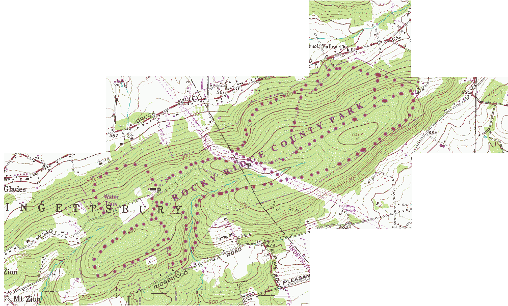 Rocky ridge Map with trails